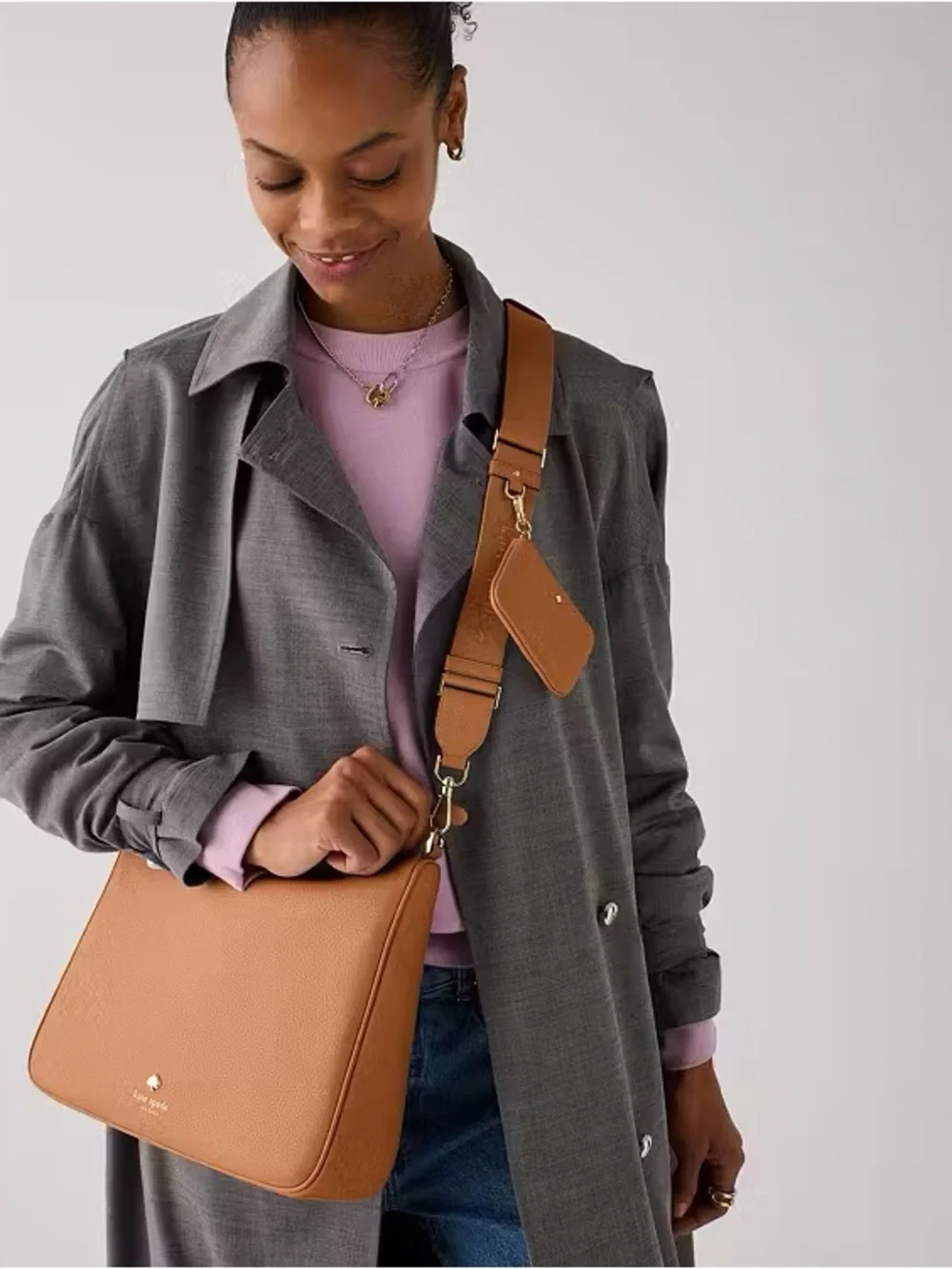 ♠️Kate Spade New York Emma Large Leather Crossbody Bag, Bungalow Brown NWT